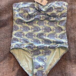 Vineyard Vines Tang Fish Strapless Women’s one-piece bathing suit